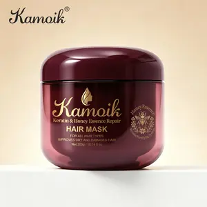 Kamoik Keratin & Honey Essence Repair Hair Mask, with Argan Oil, Frizz-Smoothing Hair Serum Conditioner, Suitable for All Hair Types, 10.14 oz / 300 ml.