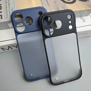 For Iphone 17 Pro Max Slim Frameless Matte Hard PC Translucent Phone Case for Iphone 17 17pro Camera Protection Back Cover Black