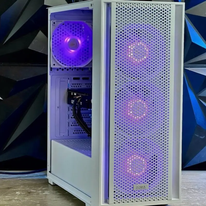 ARGB White Gaming Desktop i7 PC Up to 64GB RAM 1TB SSD RTX 5060 Win11 Wifi