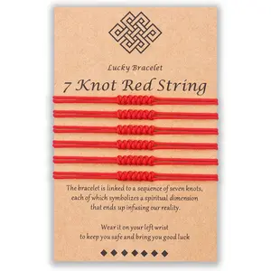 Shonyin 7 Knots Red String Bracelet Good Luck Protection Gift Kabbalah Thread Handmade String Bracelets for Women Men Family 2026