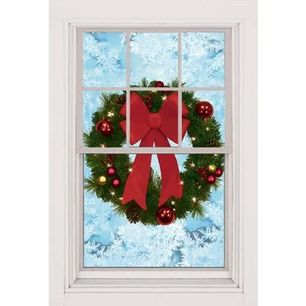 Wreath with Frosted Background 34.5"x60" Backlit Poster