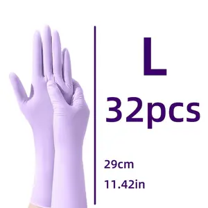20-Pack Durable Extra Long Rubber Gloves, 12-Inch Thick Non-Slip, 29cm Lengthened for Kitchen Tasks, Laundry, Crafts, Essential Holiday Cleaning Gear