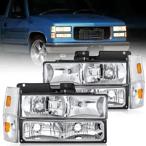 Nilight 1988 1989 1990 1991 1992 1993 Chevrolet GMC C/K 1988 1989 1990 1991 1992 1993 Silverado Suburban Sierra Blazer Tahoe Yukon Headlight Assembly Chrome Case Amber Reflector, Anti-Fog Vent, Bright Vision