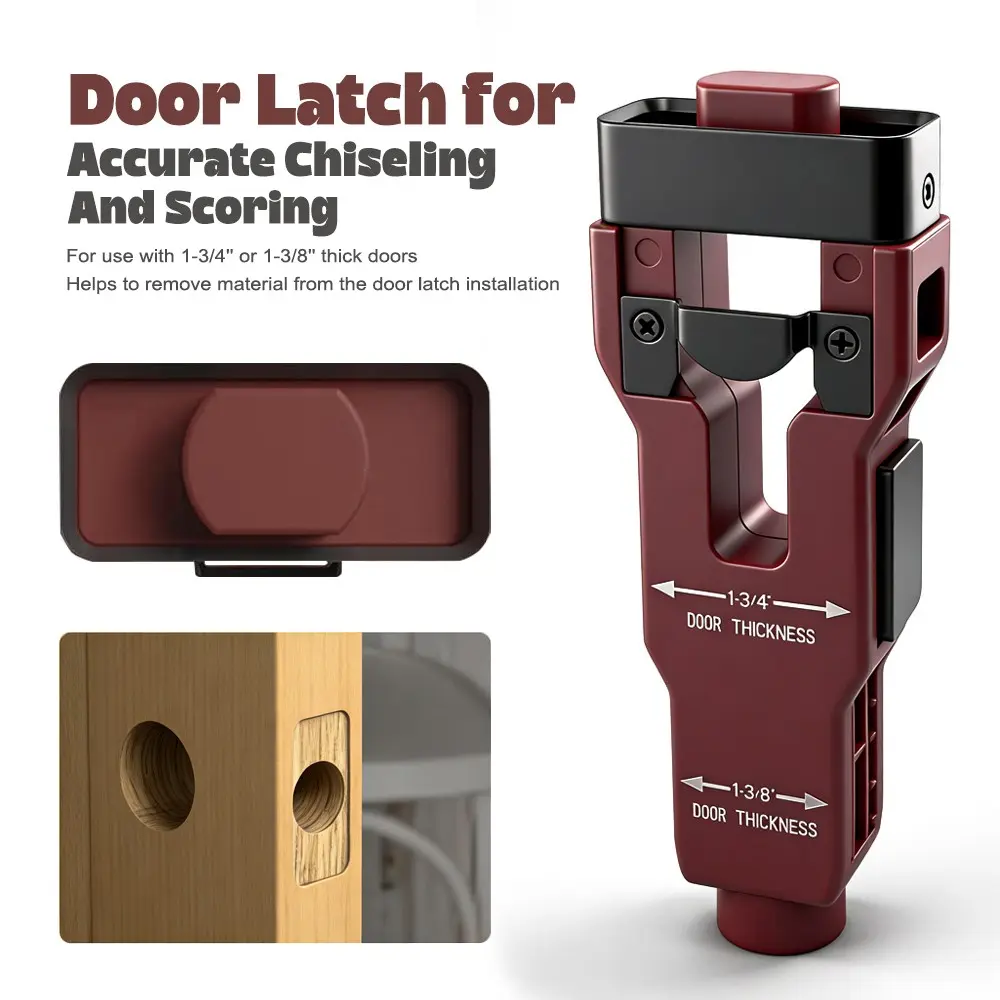 Door Latch Slotting Tool, Precision Line Marking Chisel Kit, Fits 1-3/8 Inch or 1-3/4 Inch Thick Wood Doors, Door Hardware Accessory, Woodworking Tools, Carpentry Tools, Hand Tools