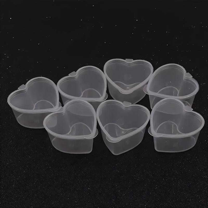 QISHILU 25pcs Clear Heart-Shaped Plastic Containers - Transparent ...