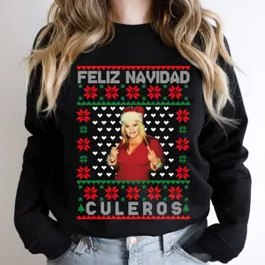 Jenni Rivera Ugly Christmas Sweatshirt, Feliz Navidad Culeros Shirt, Spanish Latina Christmas Sweater, Funny Mexico Xmas Tshirt