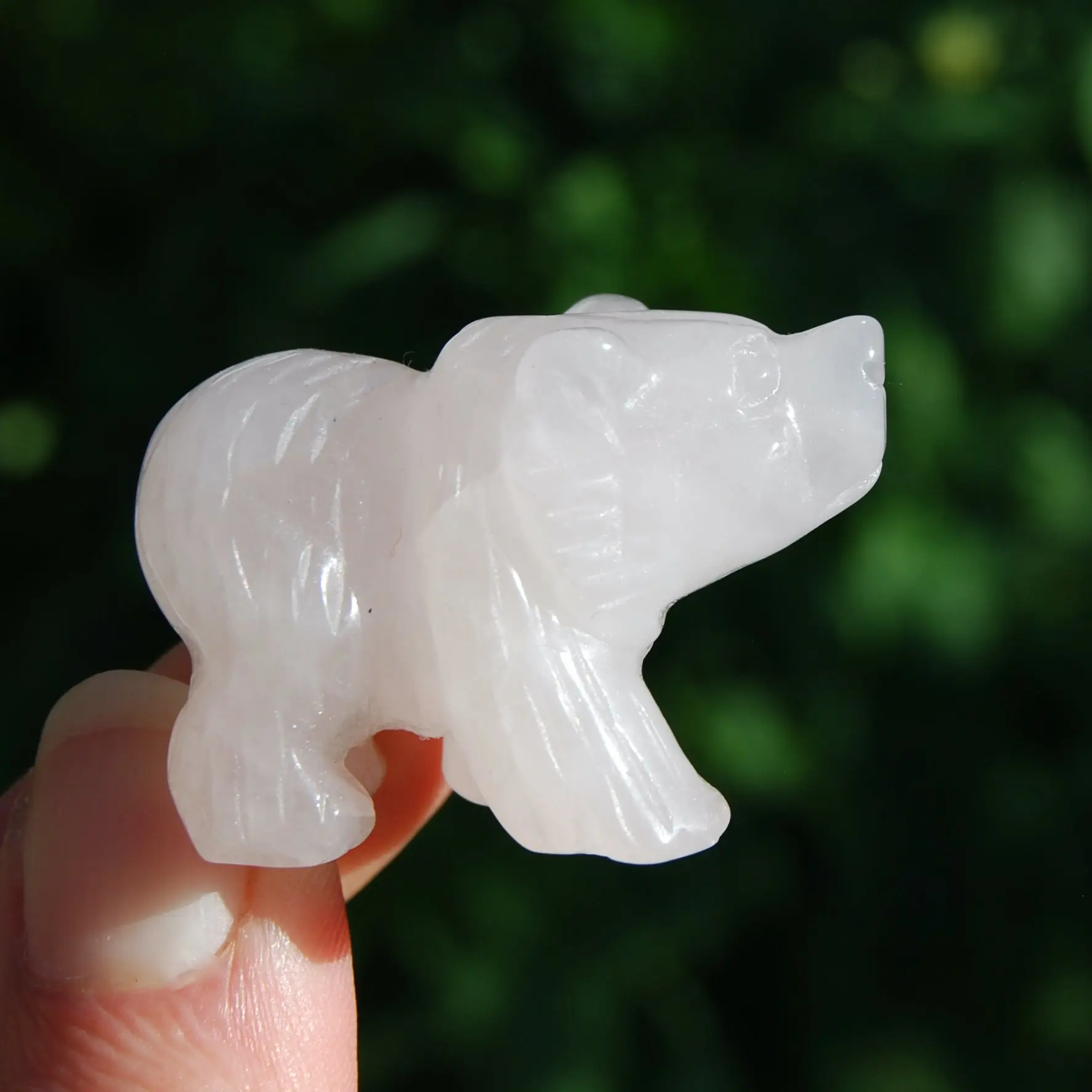 Rose Quartz Carved Crystal Bear, 1.5 inch