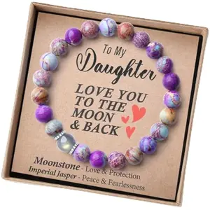 Handmade Gifts for Girls/Women-Love/Protection-Natural Crystal Bracelet for Daughter Granddaughter Niece Sister Mom Aunt Wife