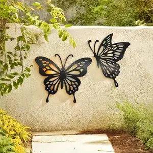 Butterfly Wall Art Decor, Modern Metal Wall Hanging Decor, Wall Art Decor for Home Garden Patio Balcony Exterior