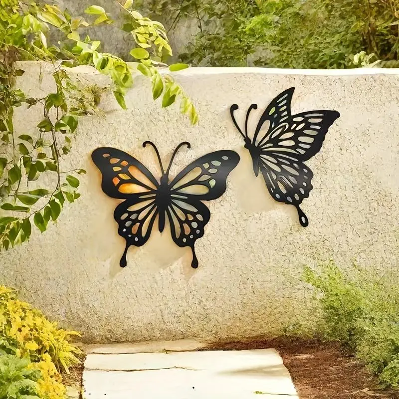 Butterfly Wall Art Decor, Modern Metal Wall Hanging Decor Outdoor, Wall Art Decor for Home Garden Patio Balcony Exterior