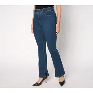 Isaac Mizrahi Live! Tall Indigo Denim Slim Bootcut Jeans w/ Slits