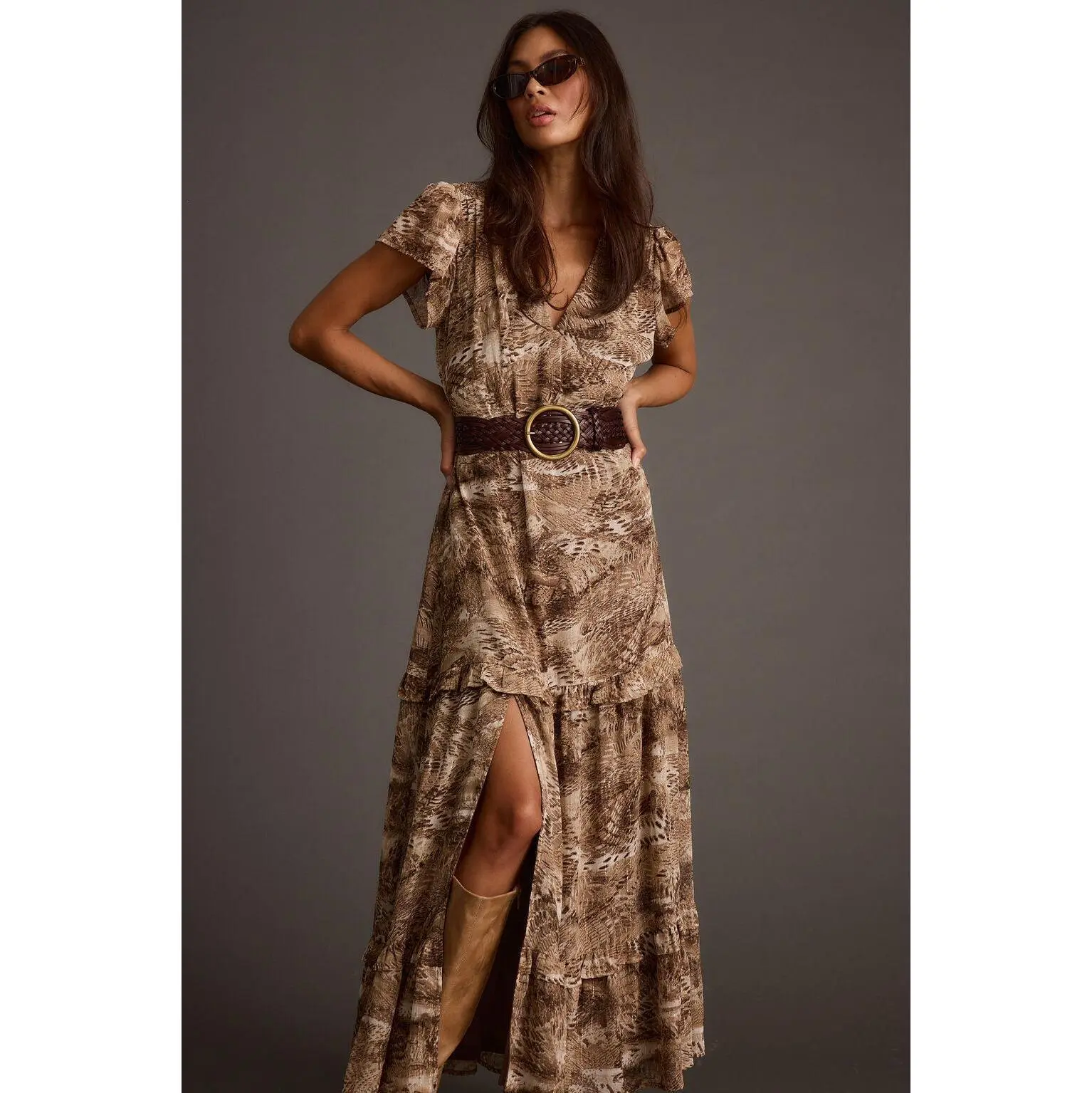 Sundance Mocha Printed Maxi Dress - TikTok Shop