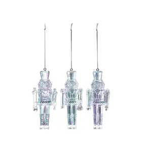 5"H Plastic Nutcracker Ornament, Iridescent Finish