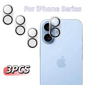 3-Pack Tempered Glass Camera Lens Protector for Apple iPhone Series 17-11, HD Clear Full Coverage Anti-Drop Shockproof Phone Lens Film, Easy Install Smartphone