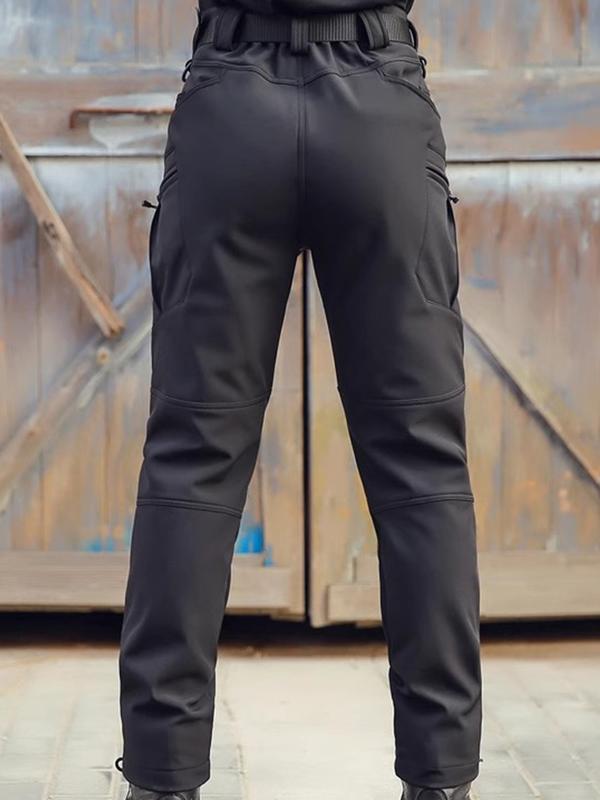 Men's Tactical Fleece Lined Cargo Pants, Autumn Winter Outdoor Multi-Pocket Workwear, Warm Lightweight Durable Scratch-Resistant Hunting Shooting Hiking Pants