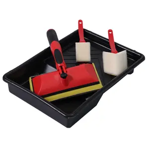 7″ Paint Pad Set with Tray, Trim Tool & Corner Brush – Complete Wall & Ceiling Painting Kit for Edges, Corners, Trims – Smooth Finish for Home DIY & Professional Use – Paint Edger Tool for Rooms, Doors, Windows, Decks, Fences
