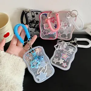 Star Pattern ID Card Holder with Lanyard, 1 Count Cute Identification Badges Holder, Identification Badges & Supplies for Office School