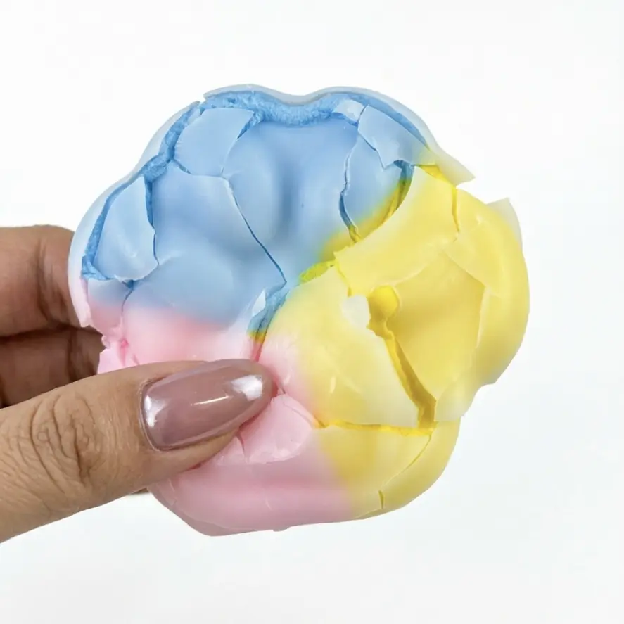 Macaron Pastel Crunchy Wax Squishy | ASMR Cracking Shell Stress Relief Fidget Toy for Sensory Play