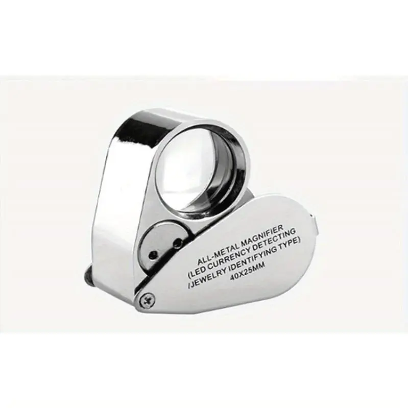 30X Triplet Magnifier - Compact, Collapsible All-Metal Construction with PMMA Lenses for Identifying Jewelry, Coins, Stamps, And Assisting Vision - No Batteries Required, Comes with a Protective Case