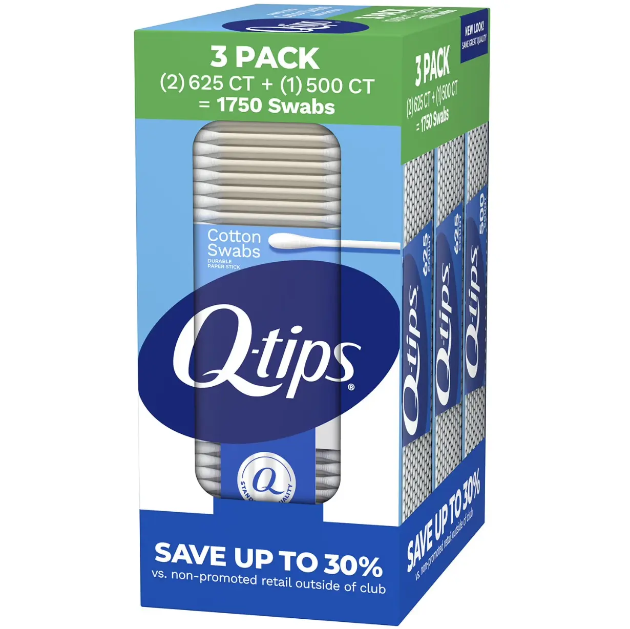 Q-tips Cotton Swabs, 1750 ct., 3 pk.