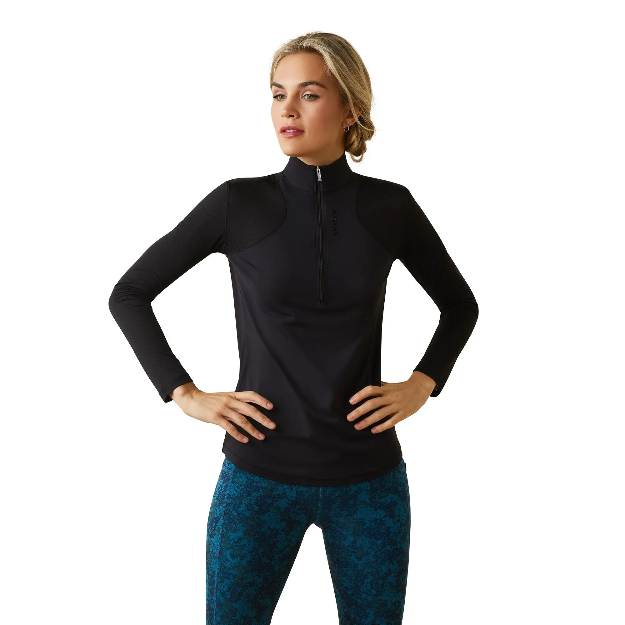 Ariat® Ladies Breathe 1/4 Zip Baselayer Black Sweatshirt 10043387