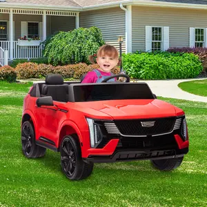 24V Licensed Cadillac Ride-On Car for Kids, 2-Seater Battery Powered Electric Vehicle w/Remote Control, Smooth Start, 4-Wheel Shock Absorbers, Music & LED Lights, Outdoor Toy for Boys & Girls