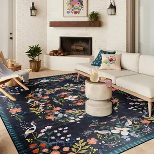 Floral Pattern Outdoor Carpet, 1 Count Non-slip Soft Floor Mat, Washable Area Rug, Boho Area Rug, Decorative Rug for Home Living Room Bedroom Kitchen, Bohemian Area Rug, Boho Style Rug, Unique Floral Pattern