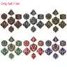 7pcs/set Large Size Metal Polyhedral Dice, Dnd Metal Dice,6 Colors Available, Indoor Entertainment Table Board Game Role Playing Accessories Dice with Portable Storage Bag
