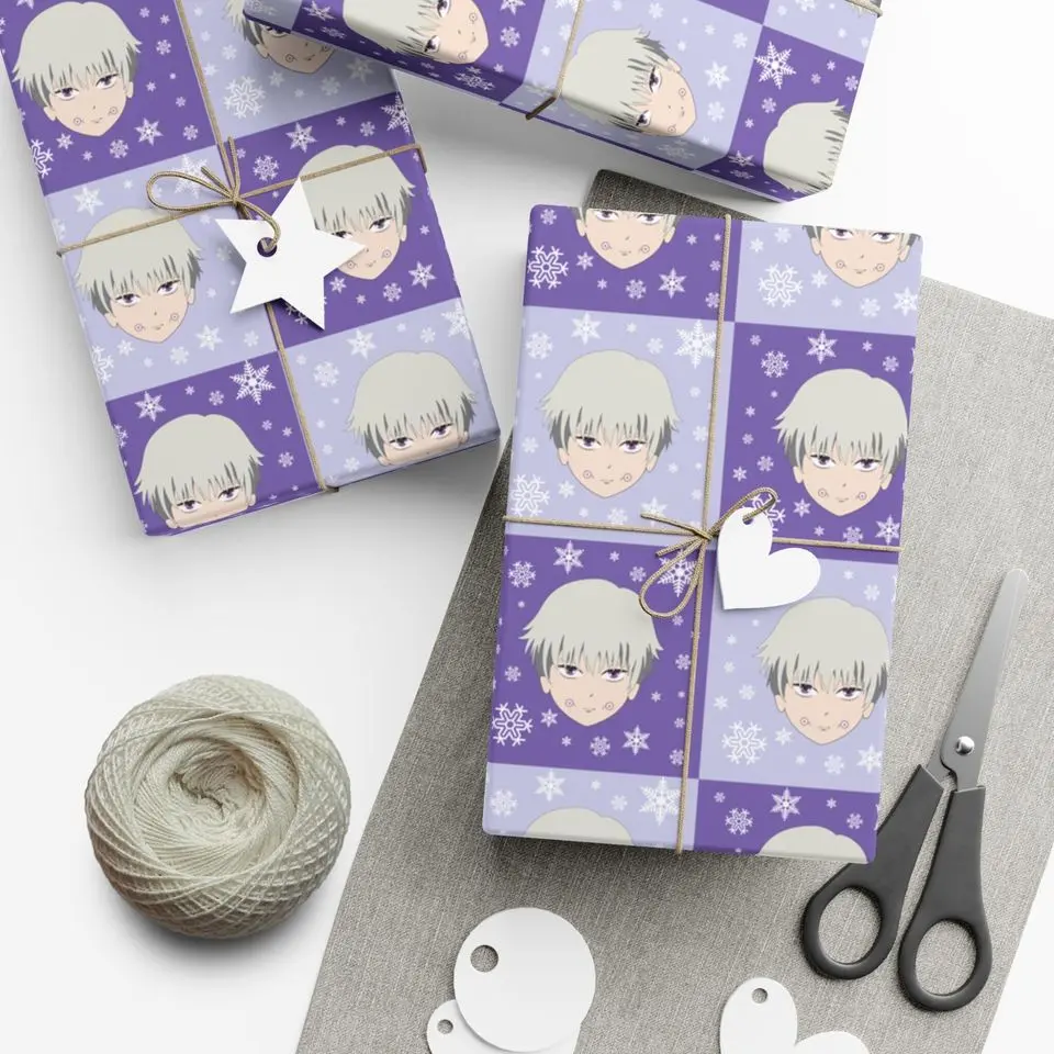Toge Inumaki Christmas Wrapping Paper – Jujutsu Kaisen Inspired Anime Gift Wrap, Holiday Otaku Gift Wrap for Him and Her, Manga Style JJK Gift Wrapping Paper