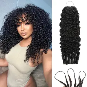 Human Crochet Hair for Black Women Burmese Human Feather Crochet Hair Pre-Separated 50 Strands 60g Miracle Knots Feather Crochet Human Hair Invisible Extensions Lightweight Natural Black