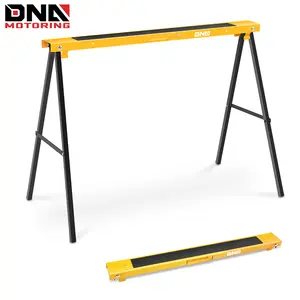 Folding Metal Sawhorse Portable Work Stand Saw Horse with Anti-slip Surface, 220 lbs Load Capacity