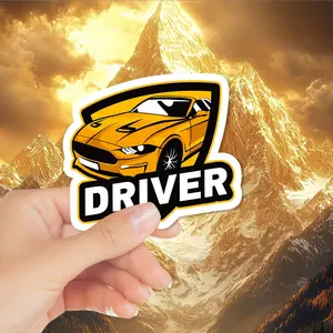 Driver Speed Sticker - Bright Yellow Car Sticker with Firm "driver" Letters, Matte Surface, Self-adhesive, Suitable for Rear Windows, Easy To Stick and Remove, Very Suitable for Cars and Vehicles, Car Stickers, Vehicle Personalization, Dynamic Design