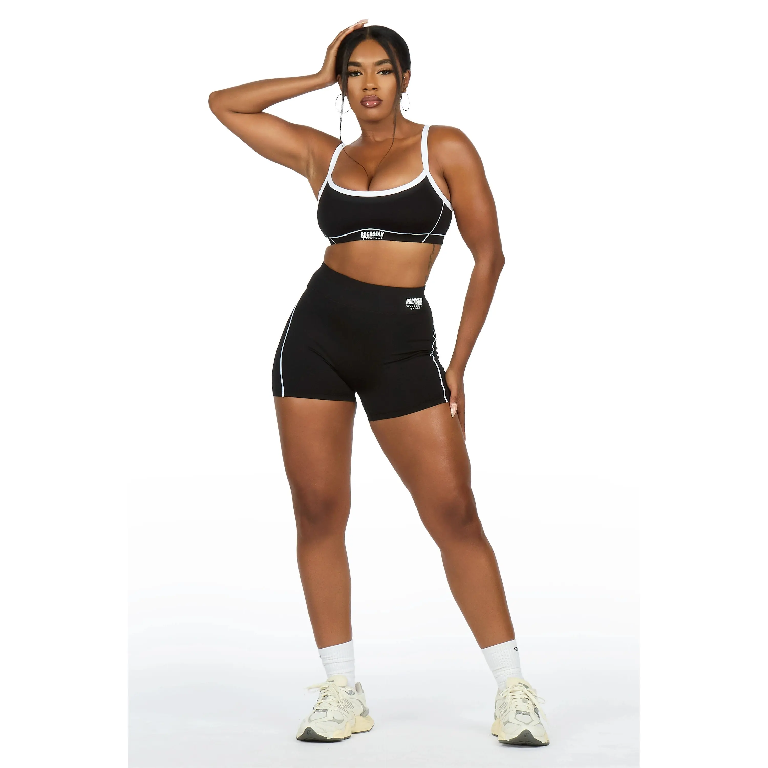 Afshana Black Tank Active Bike Short Set Afshana Black Tank Active Bike Short Set