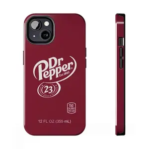 Dr Pepper Soda Can Tough Phone Case Funny Pop Drink Design Shockproof Drop Protection Heavy Duty Protective Cover Perfect Gift for iPhone 11 12 13 14 15 16 17 Pro Max Plus