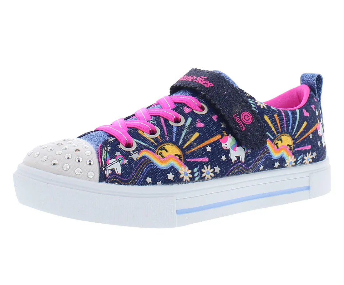 Skechers Girls' S Lights: Unicorn Sparkle Edition, Casual Light-Up Sneakers with a Cartoon Unicorn Print, Cartoon Kid's Sneakers, Kids Size