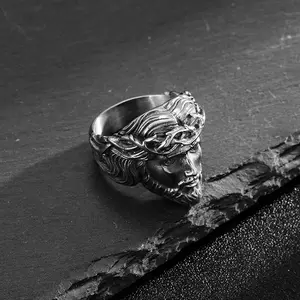 Stainless Steel God Jesus Band Ring for Men Women Couple Friends Christmas Birthday Gift Fashion Jewelry Hip Hop Punk