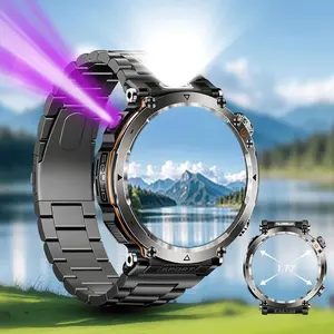 1.7-inch round HD large-screen smartwatch, rugged fitness smartwatch, fitness tracker Wireless Receiving and calling Sports pedometer 100+ Sports mode IP68 waterproof 600mah with LED lighting compass for Android /iOS Electronic Watch for men and women