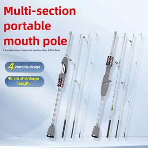 [W] Four-Section Carbon Fiber Fishing Rod - Medium Action fishing pole, Sectional Design for Efficient Casting, 1.65m/5.41ft FRP Construction |   Medium Power |   Ideal for Carp Fishing