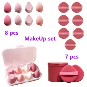 15PCS Makeup Sponge and Powder Puff Set, Soft Foundation Sponge, Women's Beauty Accessories, Dry and Wet Use Makeup Tools, Makeup Pads