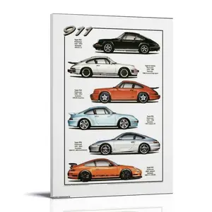 Porsche-911 Poster Posters Music Album Cover Posters Canvas Wall Art High-Resolution Vintage Band & Artist Prints for Room