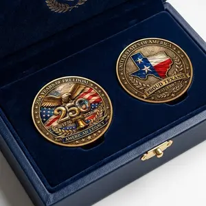 Proud Texans Challenge Coin 1776-2026, America Legacy 250th Anniversary Commemorative Coin, Texas Gift for Veterans, Collectors, History Lover