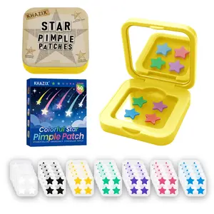 Khazix Star Hydrogel Acne Patches, 60pcs Per Box, Portable Mirror Box, Facial Skin Coverage, Essential Personal Care, All Light Skin Types, Hydrocolloid Acne Patch