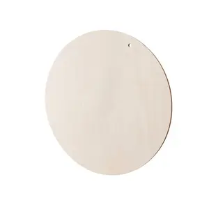 10pcs DIY Wood Craft Round Hanging Wooden Sign, Blank Wooden Sign with Holes, Christmas Decoration, Handmade Rustic Decor, Handicraft