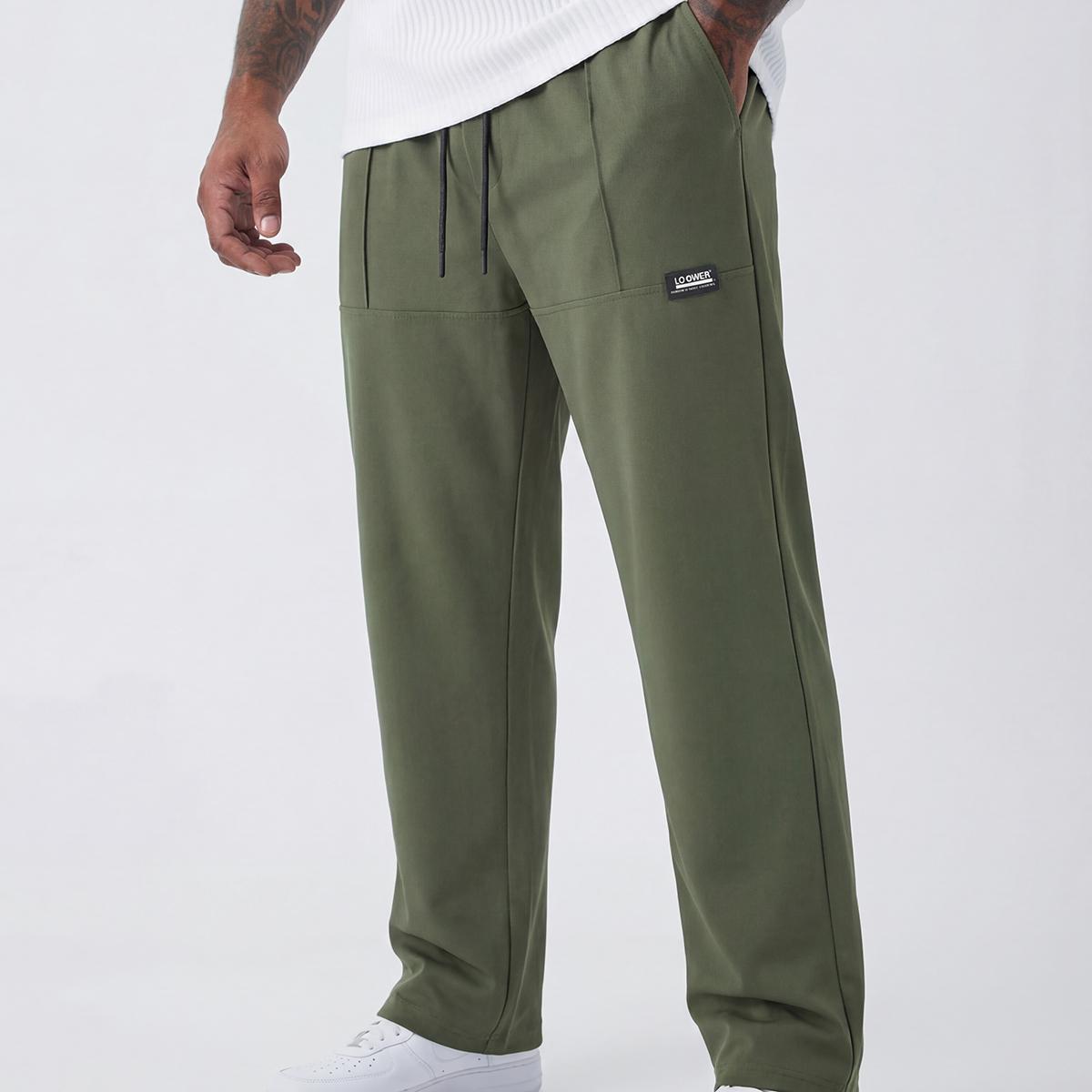 3-Pack Men's Casual Ice Silk Straight Leg Sweatpants, Elastic Waist Drawstring Pants with Cargo Style Pockets