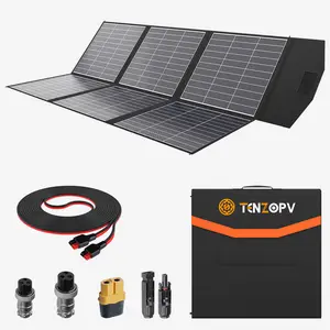 500W Portable Solar Panel, High 26% Efficiency, Fodable Design, Lightweight, Durable, Outdoor Power Source for Camping, RVs, Boat, Compatible with All Power Stations and Batteries