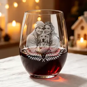 Custom Photo Wine Glass – Personalized Engraved Glass Gift for Couples, Family & Special Moments