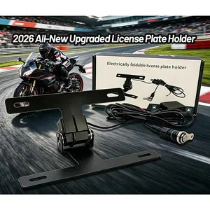 2026 NEW moto automatic folding license plate holder,motorcycle, turn over one-button start