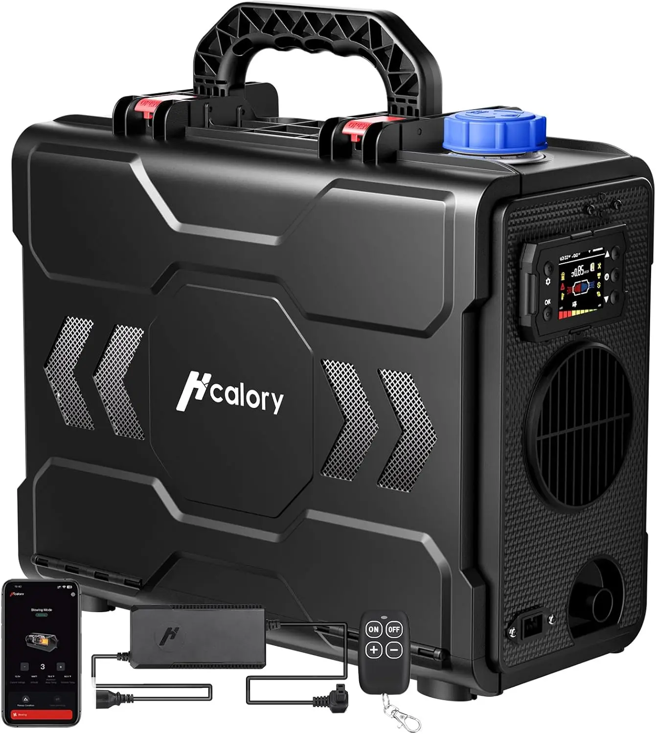 HCALORY 12V Portable Diesel Heater, 2024 upgrade Toolbox 2 Diesel Air Heater 8KW All-in-One Parking Heater, 6L Fuel Tank with APP Control Work at Altitude Max 20000 ft for Car Trucks RV and camper Adjustable Heating Temperature Outdoor Heating