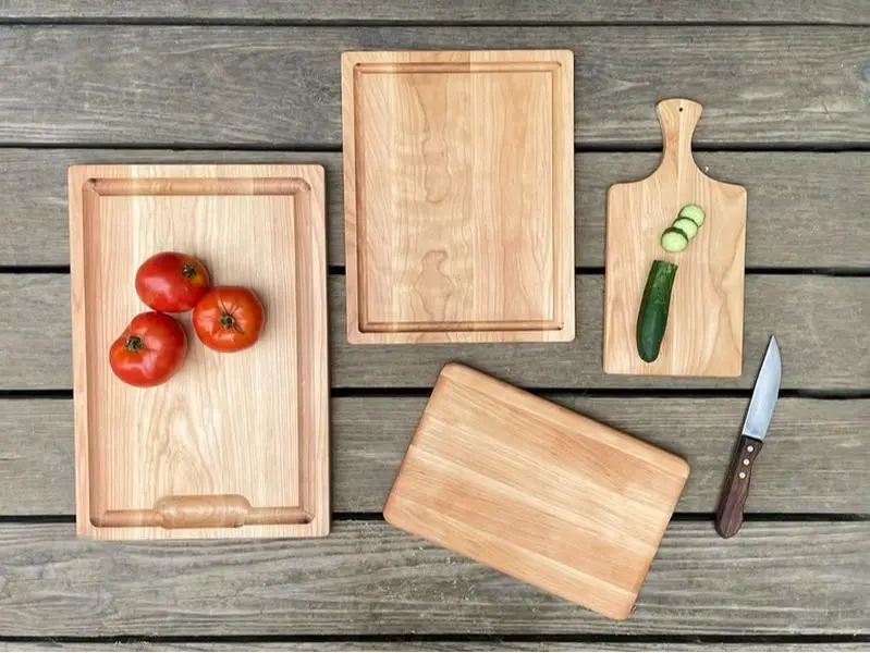 Hardwood Complete Cutting Board Set, Handmade Four-Piece Gift Set, Housewarming, Wedding Gift, Kitchen Essentials, Full Set, Large and Small