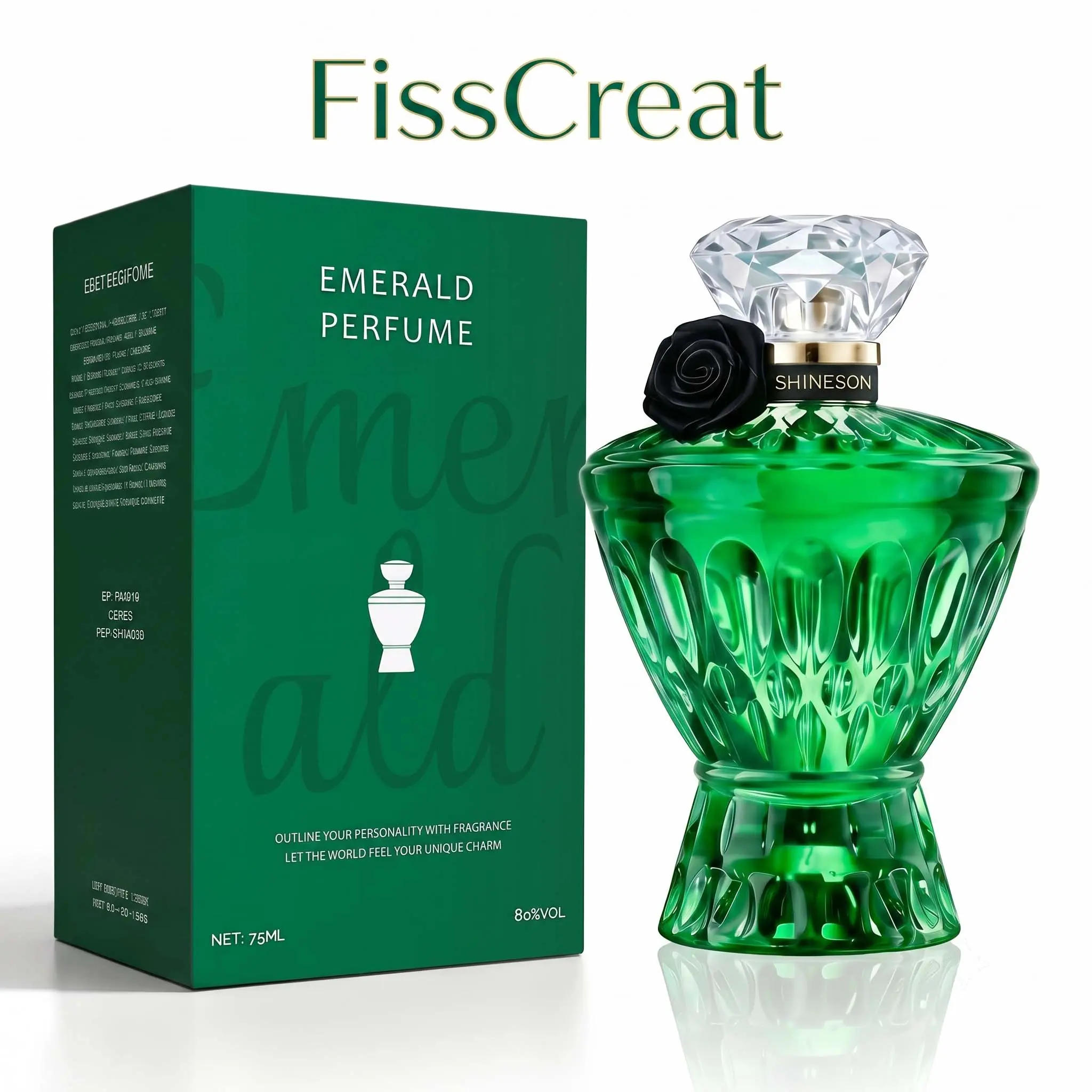 SHINESON Fresh Fruit Note Eau de Parfum - 75ml/2.64 fl oz Single Item Floral Citrus Perfume, Women's Fragrance with Orange, Bergamot, Coffee, Vanilla, Patchouli, Musk Scents, Luxury Long-Lasting Fresh Floral Edp Spray in Aesthetic Green Crystal Bottle